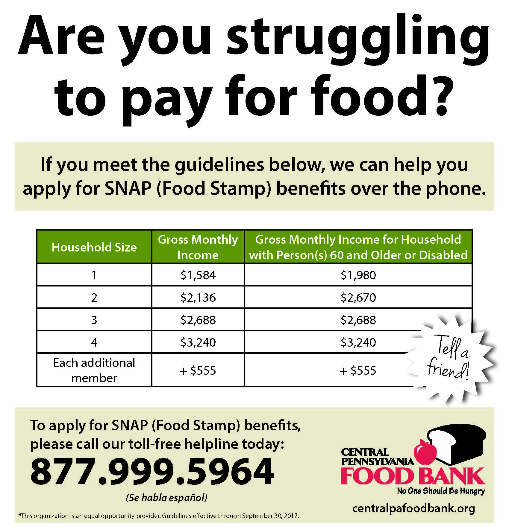 SNAP (Food Stamps) Neighbor Helping Neighbor Food Bank